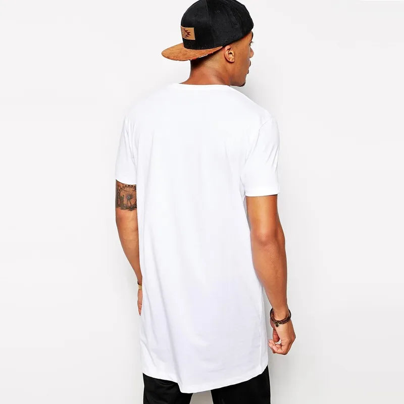 2025 MRMT White Casual Long Size Mens T-Shirts Hip Hop Tops Extra Long Tee Shirts For Male Longline Man T-Shirt Men T shirt