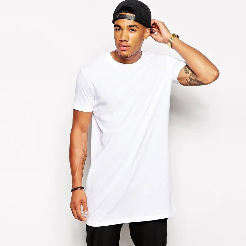 2025 MRMT White Casual Long Size Mens T-Shirts Hip Hop Tops Extra Long Tee Shirts For Male Longline Man T-Shirt Men T shirt