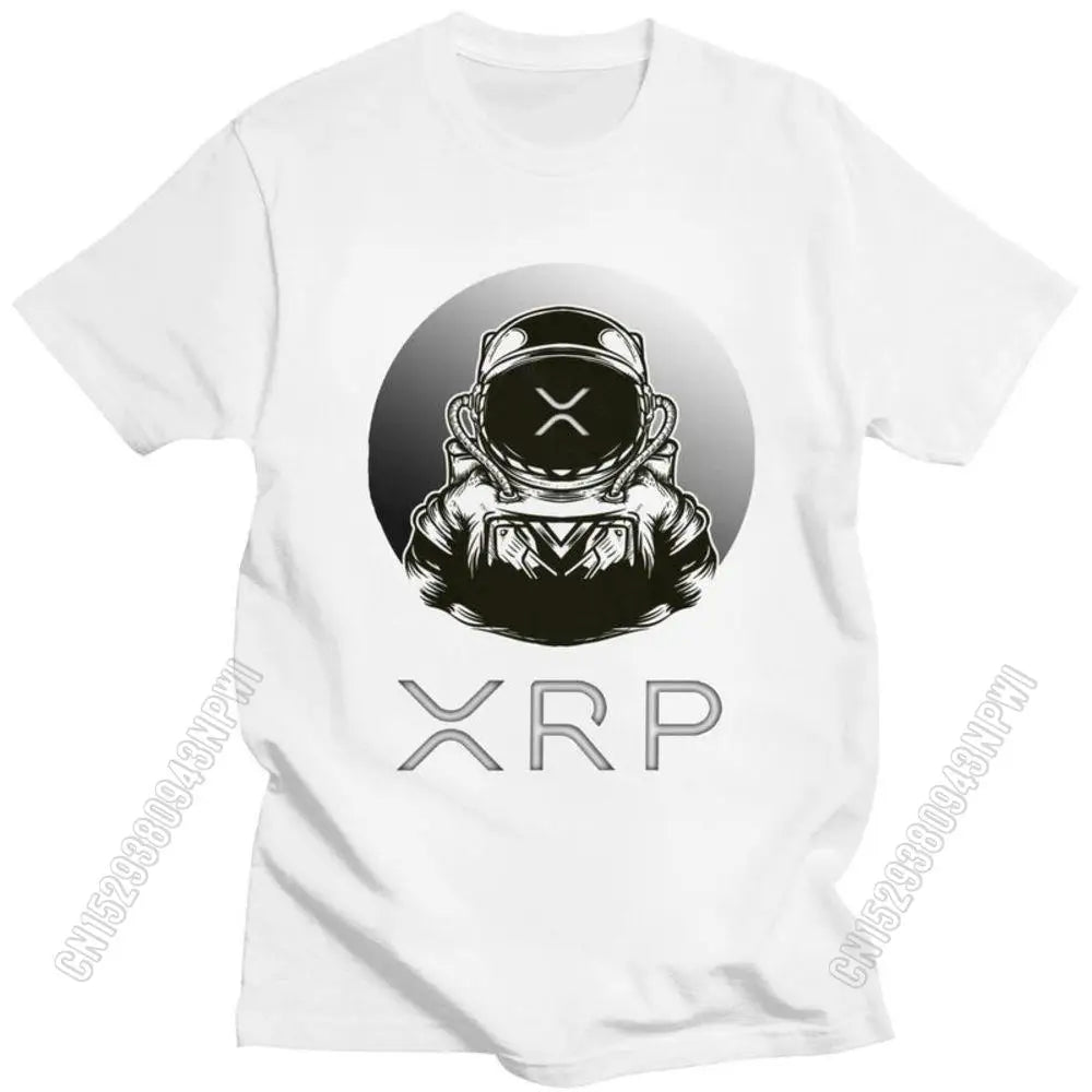 Ripple Xrp To The Moon T Shirt Men Cotton Tshirt Urban Tee Tops Bitcoin T-Shirts Fitted Streetwear Clothing Gift