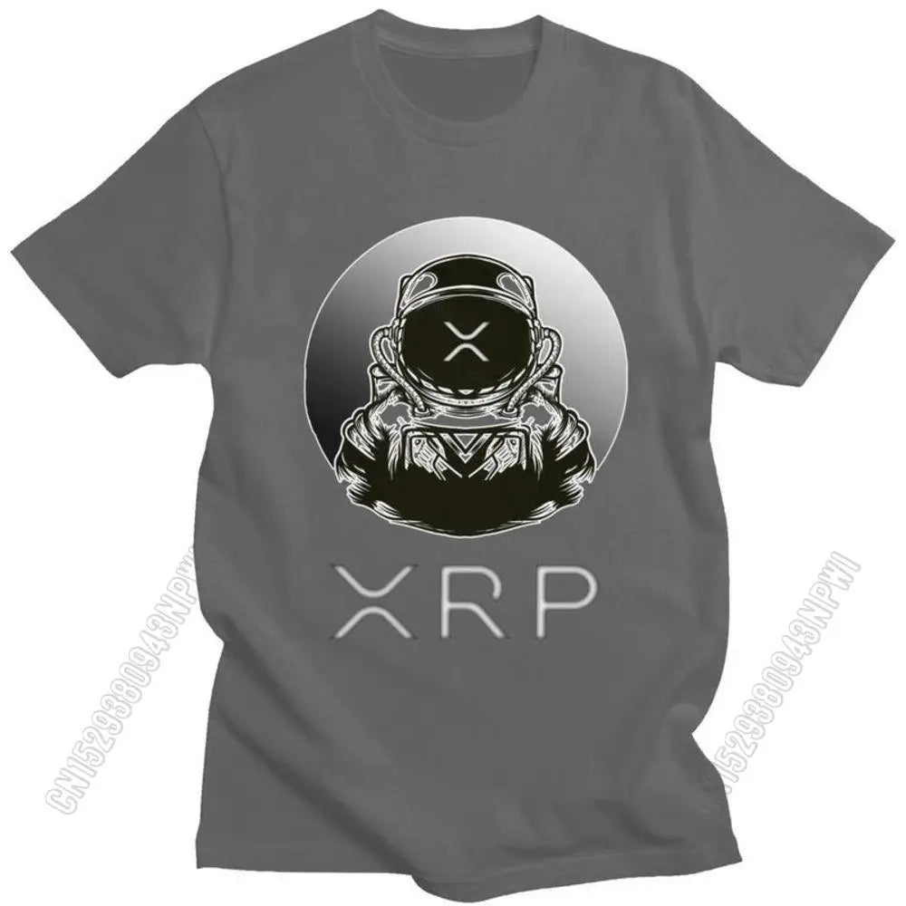 Ripple Xrp To The Moon T Shirt Men Cotton Tshirt Urban Tee Tops Bitcoin T-Shirts Fitted Streetwear Clothing Gift