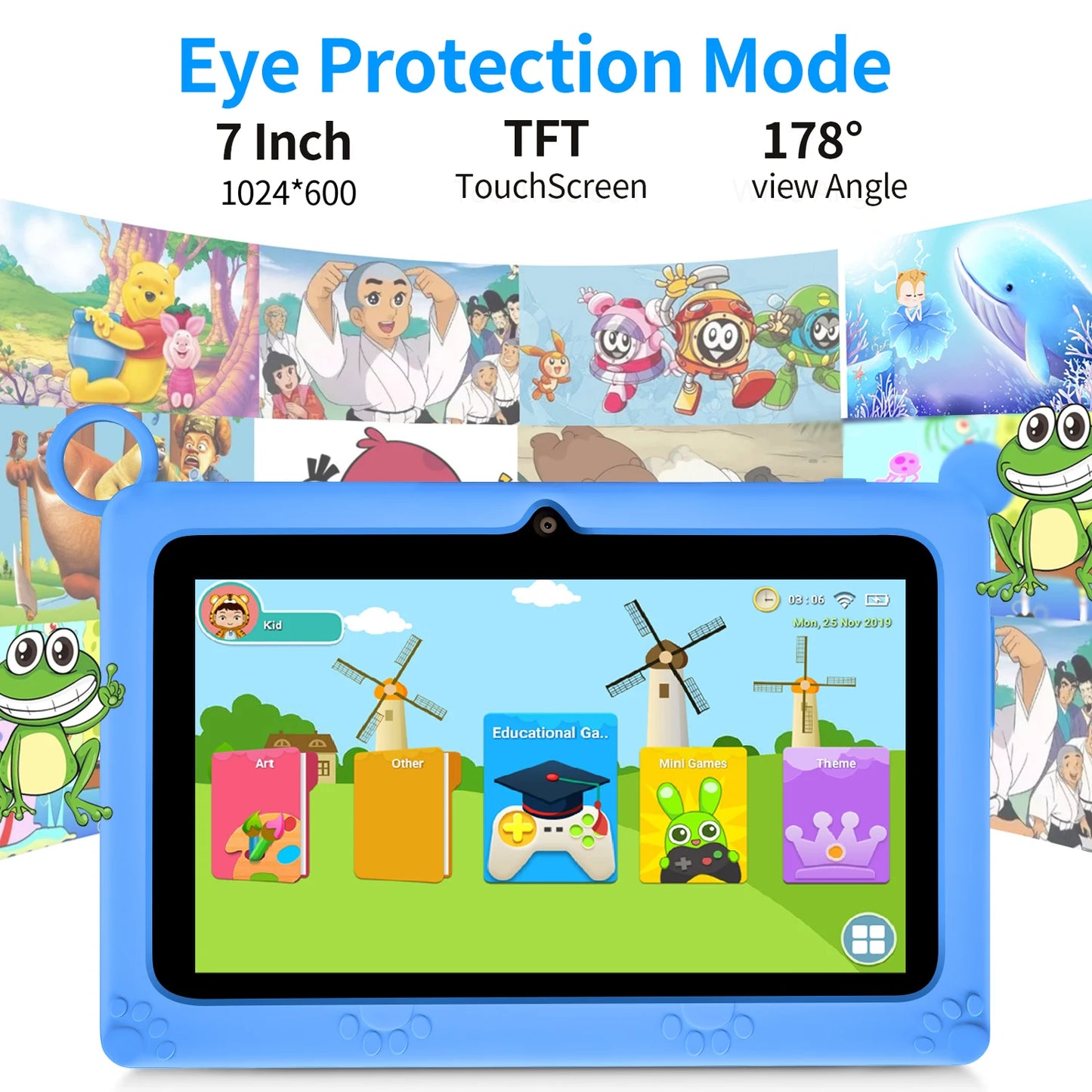 New Global Version 7 Inch kids' tablet Quad Core Google Learning Education Tablets 4GB RAM 64GB ROM Children's Gifts 4000mAh