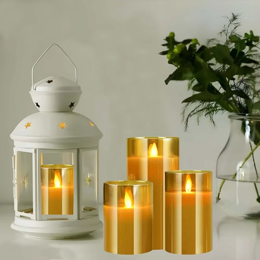 Flameless Candles 3D Wick Electric LED Candle Battery Operated with Remote Control for Party Hotel Wedding Birthday Decoration