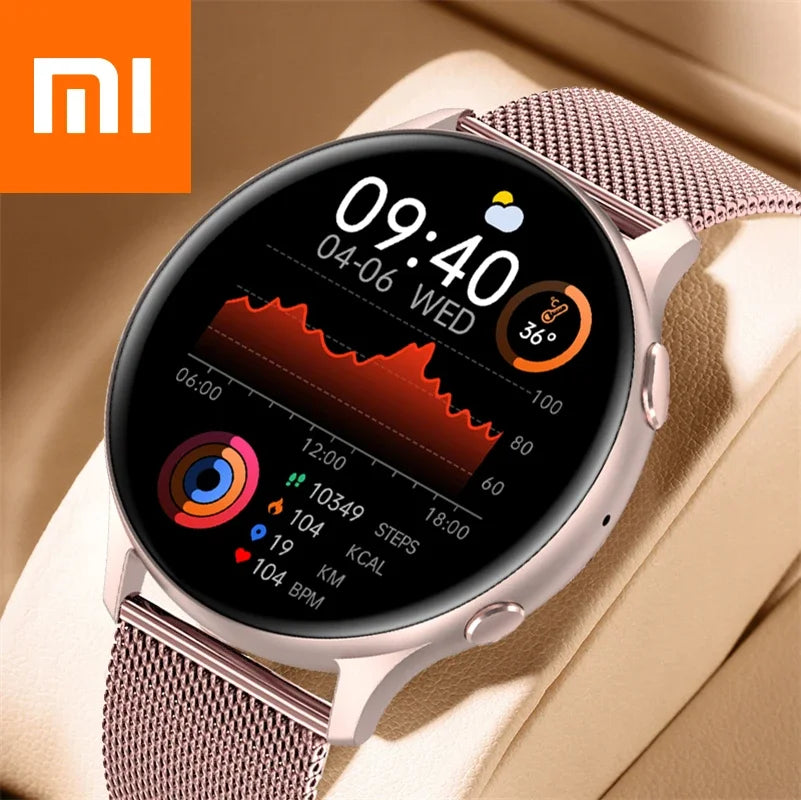 Xiaomi 2025 New Bluetooth Call Smart Watch Women Sports Fitness Tracker Waterproof Smartwatch Large HD Screen For Huawei Phone