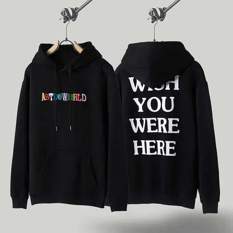 24ss Stock Winter Cactus Jack Hoodie Foam Star Spider Letter Print Hooded Sweatshirts Casual Loose Fleece Hoodys Men Women