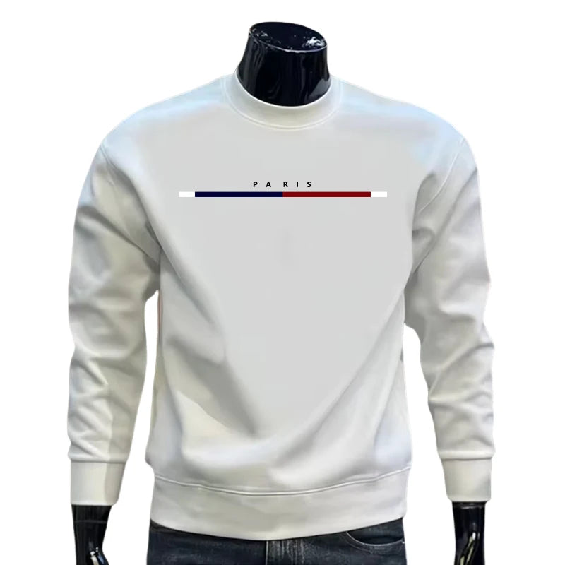 New Paris Trend Men's O-Neck Hoodie High Quality Male Daily Casual Sports Long Sleeved -shirt Urban Fashion Pullover Sweatshirts