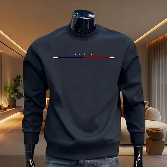 New Paris Trend Men's O-Neck Hoodie High Quality Male Daily Casual Sports Long Sleeved -shirt Urban Fashion Pullover Sweatshirts