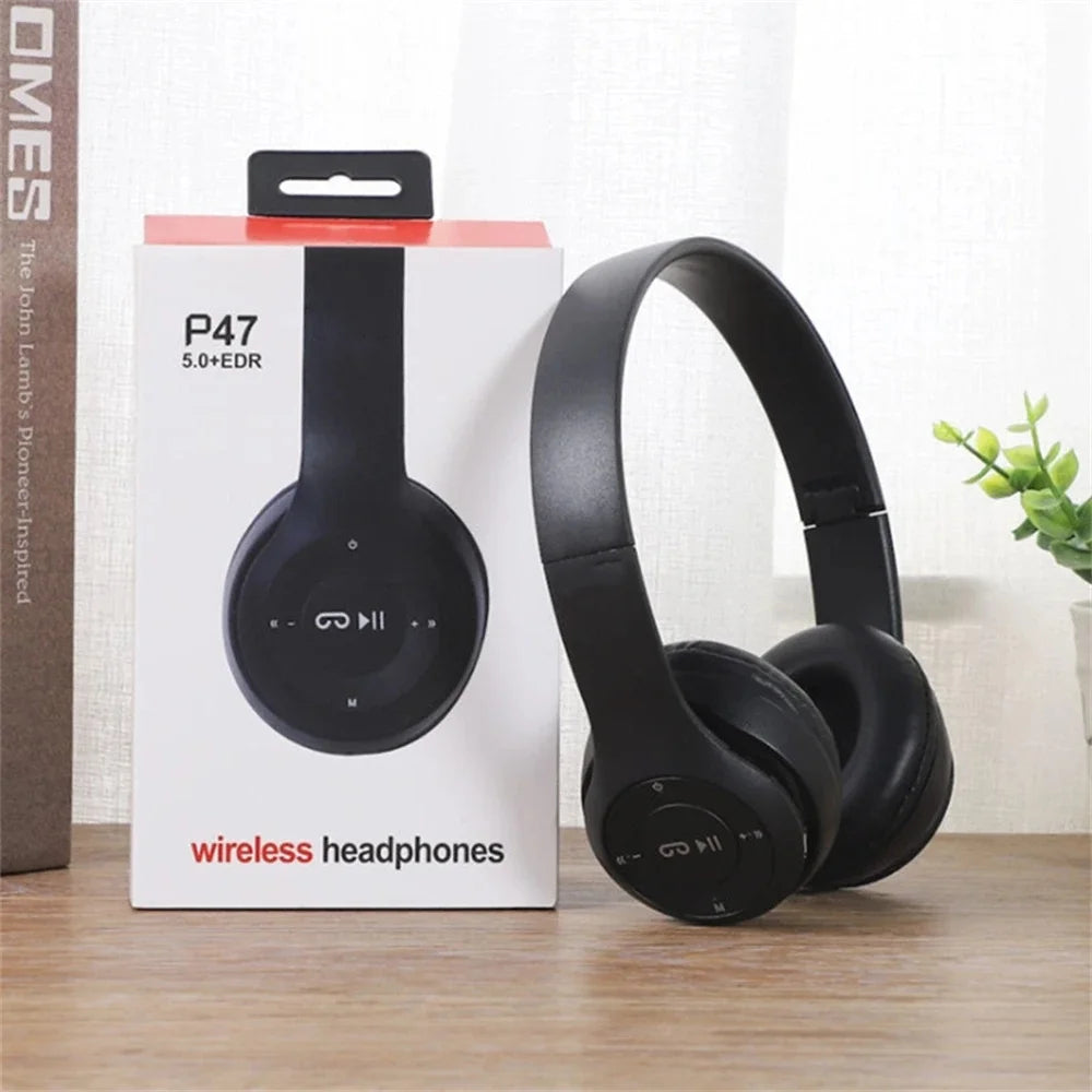 P47 Wireless Bluetooth Headphone With Microphone Foldable Headsets Bass HiFi Sound Music Stereo Earphone For Smartphones TV Game