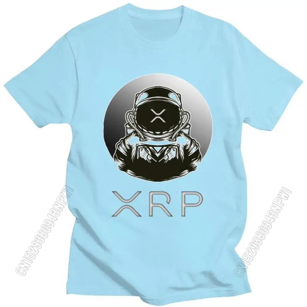 Ripple Xrp To The Moon T Shirt Men Cotton Tshirt Urban Tee Tops Bitcoin T-Shirts Fitted Streetwear Clothing Gift