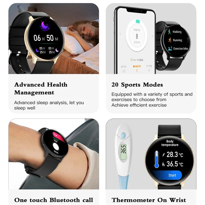 Xiaomi 2025 New Bluetooth Call Smart Watch Women Sports Fitness Tracker Waterproof Smartwatch Large HD Screen For Huawei Phone