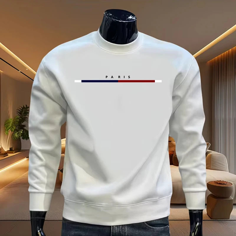 New Paris Trend Men's O-Neck Hoodie High Quality Male Daily Casual Sports Long Sleeved -shirt Urban Fashion Pullover Sweatshirts