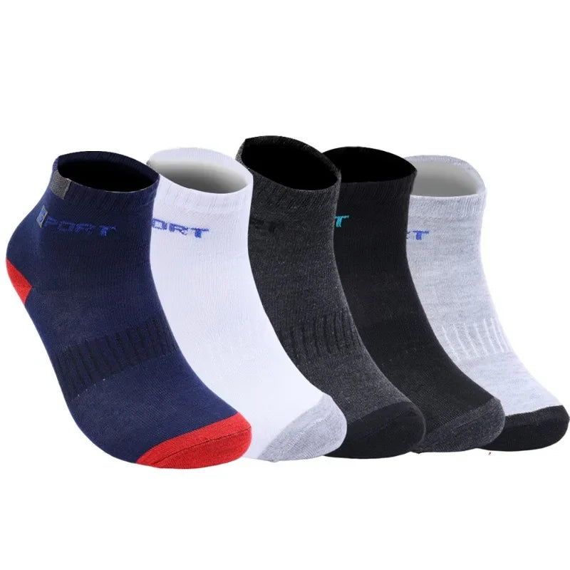 Cotton Sock for Men Sport Breathable Soft Letter Fashion Sneakers High Elastic Middle Tube Stocking Towel Sox Summer Running