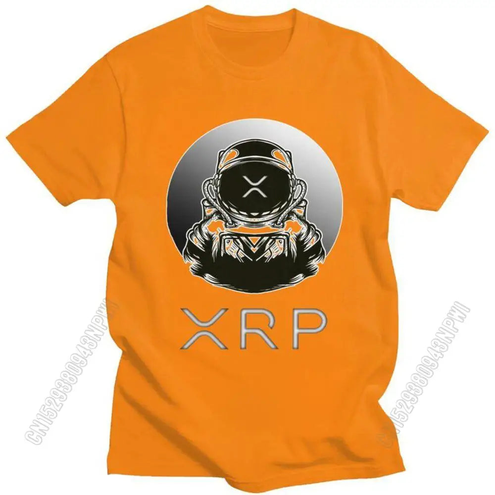 Ripple Xrp To The Moon T Shirt Men Cotton Tshirt Urban Tee Tops Bitcoin T-Shirts Fitted Streetwear Clothing Gift