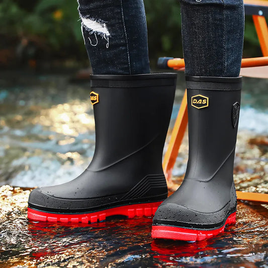 Waterproof rubber rain fishing shoes men's rain boots washable outdoor non-slip durable rain shoes