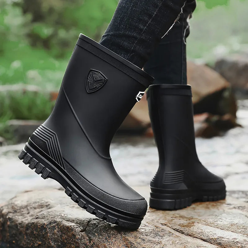 Waterproof rubber rain fishing shoes men's rain boots washable outdoor non-slip durable rain shoes