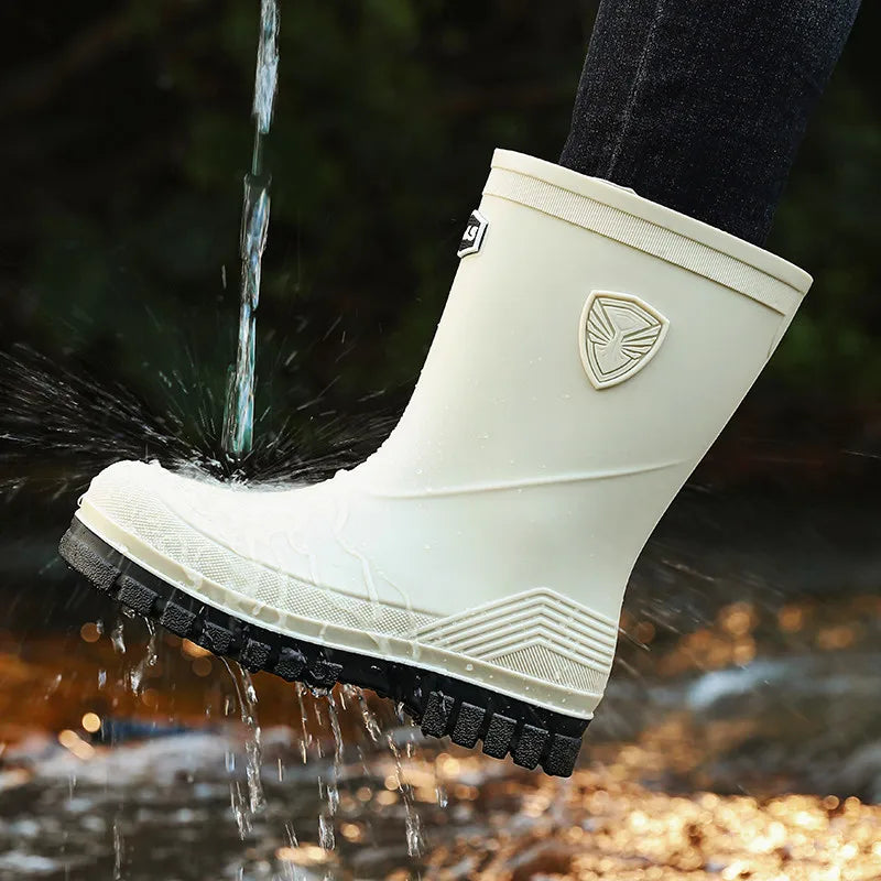 Waterproof rubber rain fishing shoes men's rain boots washable outdoor non-slip durable rain shoes