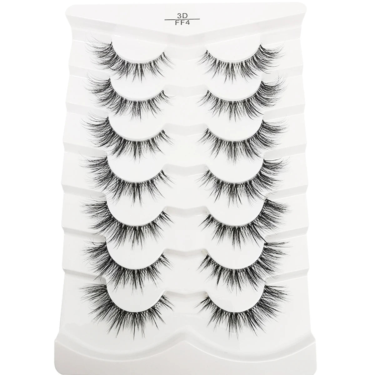 HBZGTLAD New 7 pairs Cat Eye Lashes Faux Mink Eyelashes Clear Band Lashes Natural Look Wispy Mink Eyelashes Full Strip Lashes