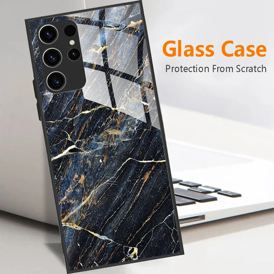 For Samsung S23 S23 Ultra Case Tempered Glass Phone Cover for Samsung Galaxy S23 Plus S23+ Hard Silicone Bumper GalaxyS23 Cases