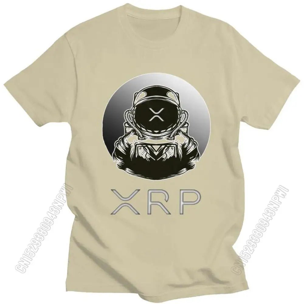 Ripple Xrp To The Moon T Shirt Men Cotton Tshirt Urban Tee Tops Bitcoin T-Shirts Fitted Streetwear Clothing Gift