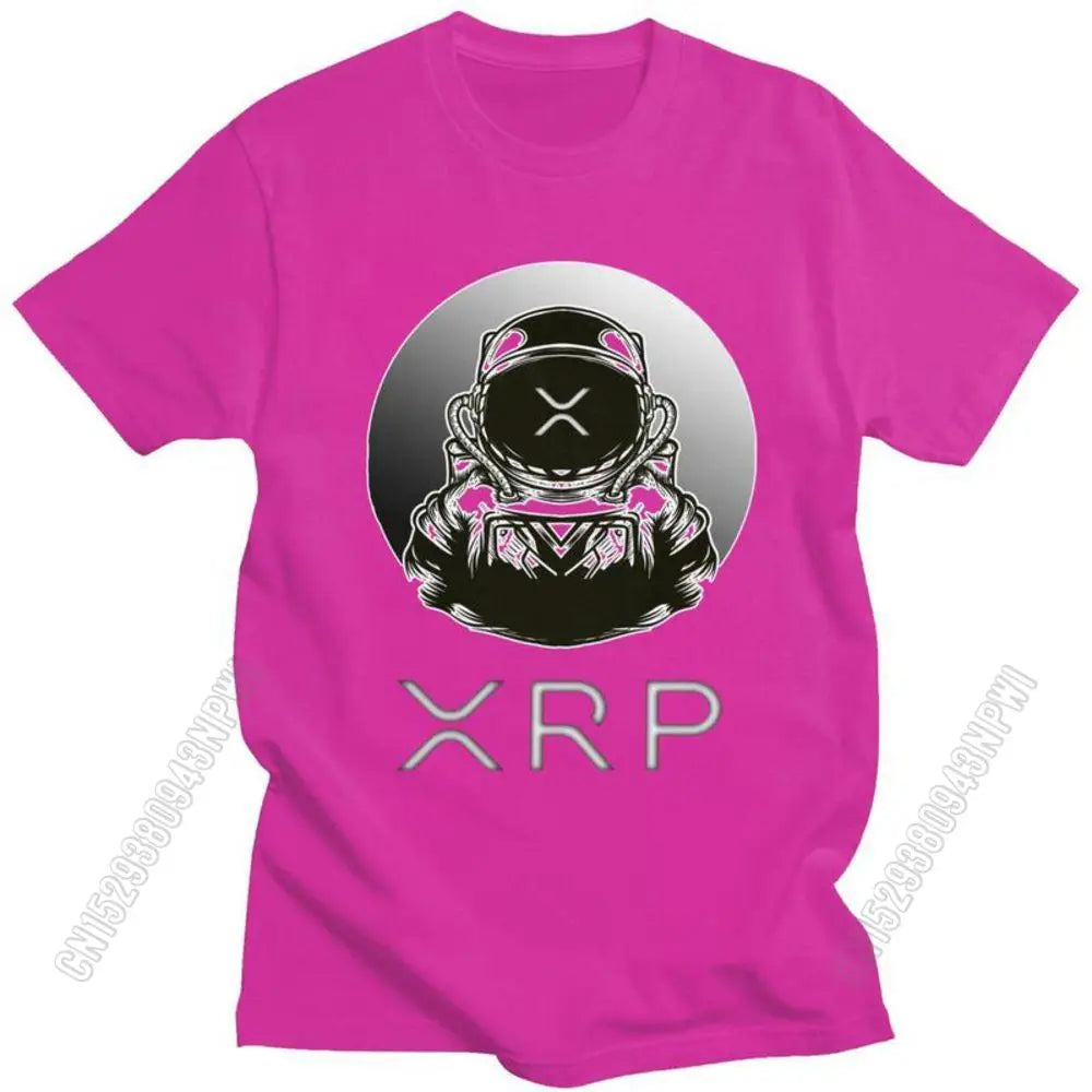 Ripple Xrp To The Moon T Shirt Men Cotton Tshirt Urban Tee Tops Bitcoin T-Shirts Fitted Streetwear Clothing Gift