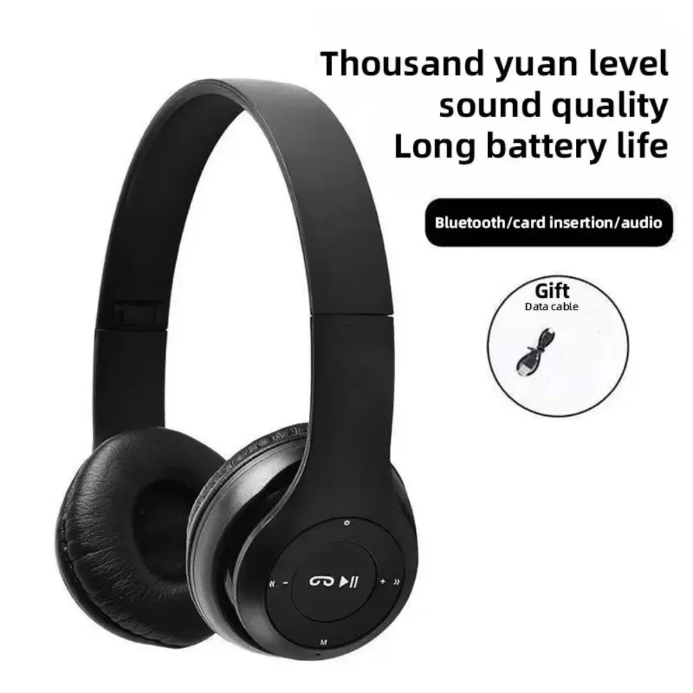 P47 Wireless Bluetooth Headphone With Microphone Foldable Headsets Bass HiFi Sound Music Stereo Earphone For Smartphones TV Game