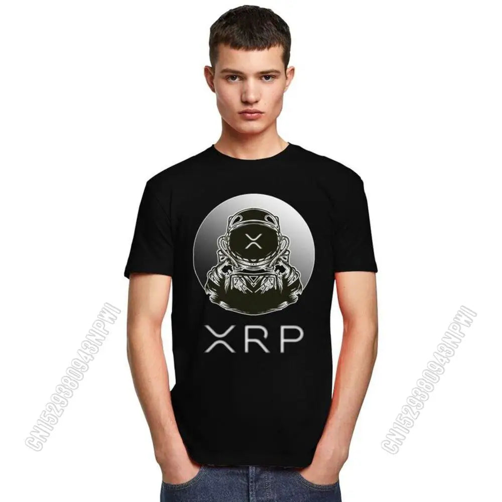 Ripple Xrp To The Moon T Shirt Men Cotton Tshirt Urban Tee Tops Bitcoin T-Shirts Fitted Streetwear Clothing Gift