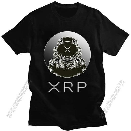 Ripple Xrp To The Moon T Shirt Men Cotton Tshirt Urban Tee Tops Bitcoin T-Shirts Fitted Streetwear Clothing Gift