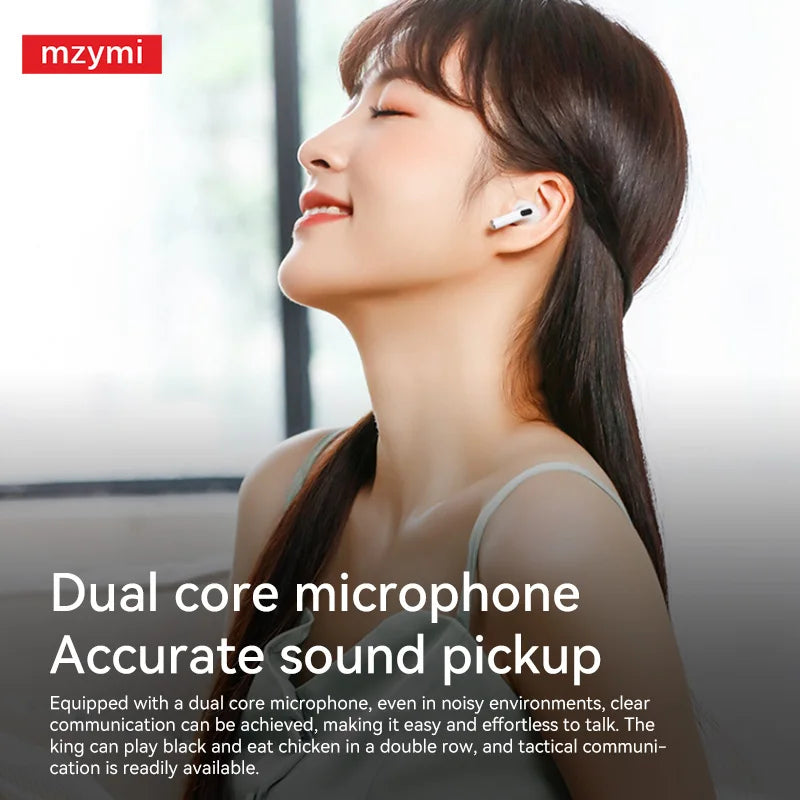 mzymi Bluetooth5.4 Earphone Pro 4 True Wireless Earbuds In Ear Sport Headphones Touch Control Waterproof Gaming Headset With Mic