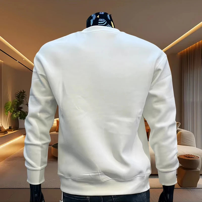 New Paris Trend Men's O-Neck Hoodie High Quality Male Daily Casual Sports Long Sleeved -shirt Urban Fashion Pullover Sweatshirts