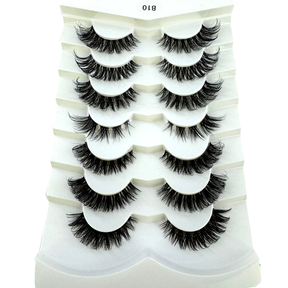 HBZGTLAD New 7 pairs Cat Eye Lashes Faux Mink Eyelashes Clear Band Lashes Natural Look Wispy Mink Eyelashes Full Strip Lashes