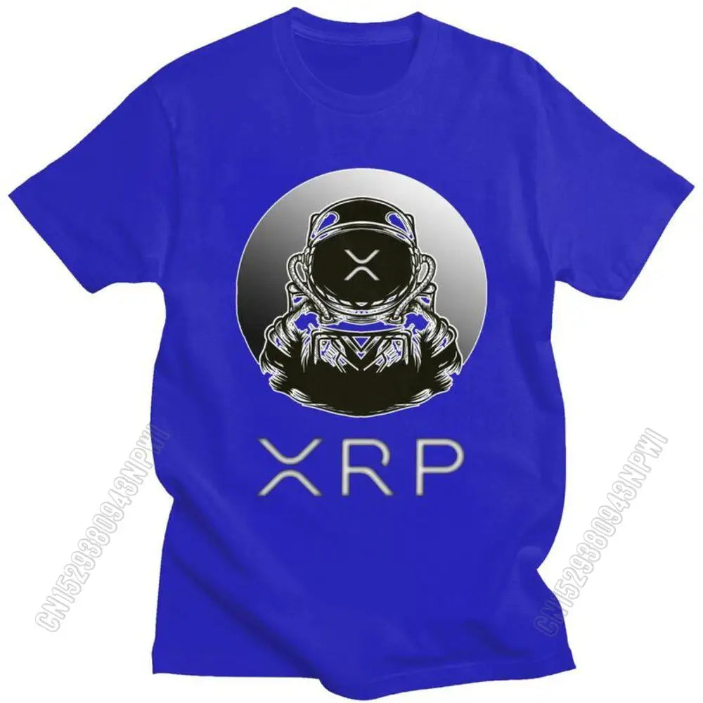 Ripple Xrp To The Moon T Shirt Men Cotton Tshirt Urban Tee Tops Bitcoin T-Shirts Fitted Streetwear Clothing Gift